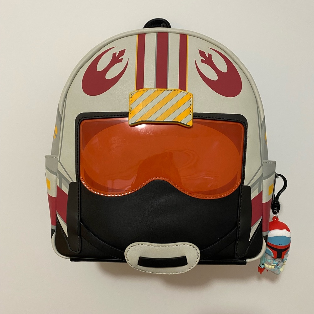 Loungefly Pilot Helmet Backpack - Black, Red, Orange